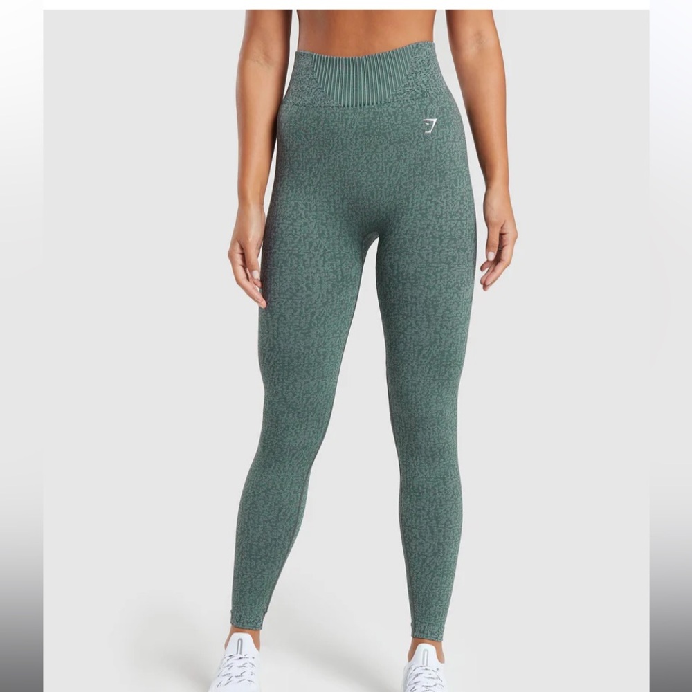 Gymshark Marl Seamless Leggings Teal Marl/Dark Grey Mark